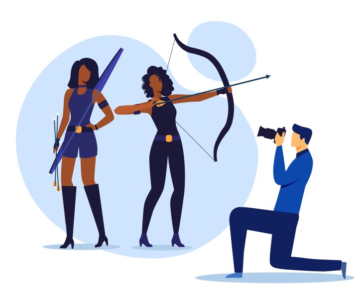 Photo Studio, Photoshoot Flat Vector Illustration